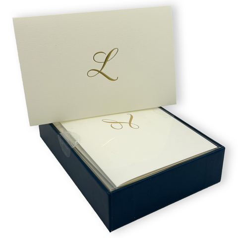Monogram "L" Embossed Note Cards
