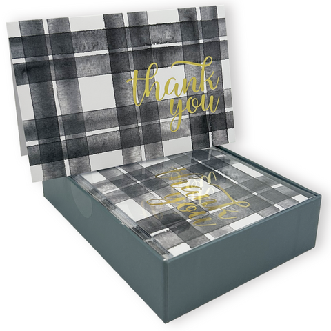 Hopscotch Black Thank You Note Cards