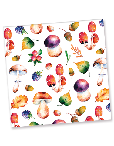 Autumn Mushrooms Beverage Napkins (40 Count)
