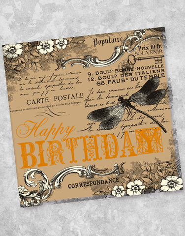 Vintage Birthday Beverage Napkins (40 Count)