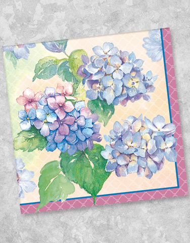 Hydrangea Beverage Napkins (40 Count)