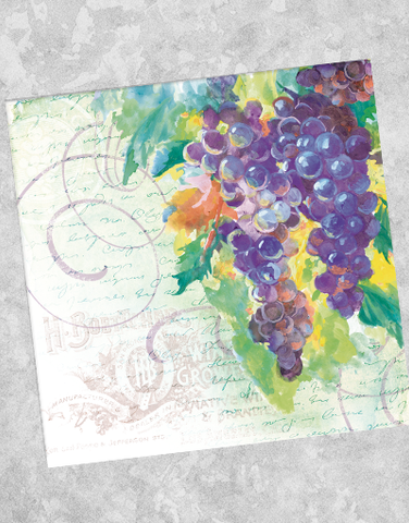 Watercolor Grapes Beverage Napkins (40 Count)