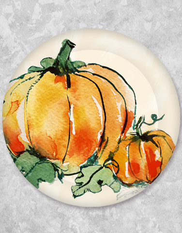 Watercolor Pumpkins Dessert Plates (18 Count)