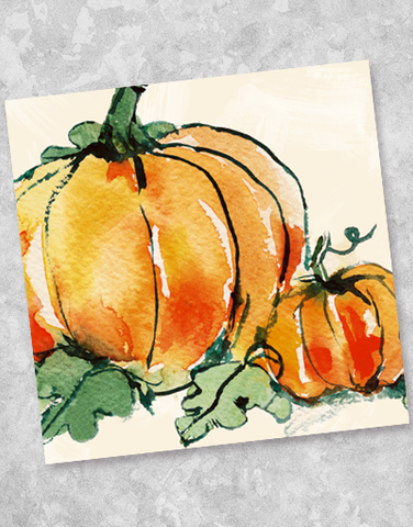 Watercolor Pumpkins Beverage Napkins (40 Count)