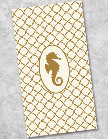 Golden Seahorse Guest Towel Napkins (40 Count)