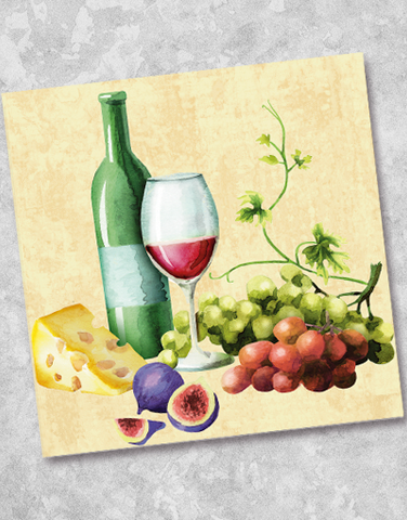 Watercolor Winery Beverage Napkins (40 Count)