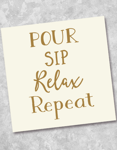 Pour Sip Relax Beverage Napkins (40 Count)