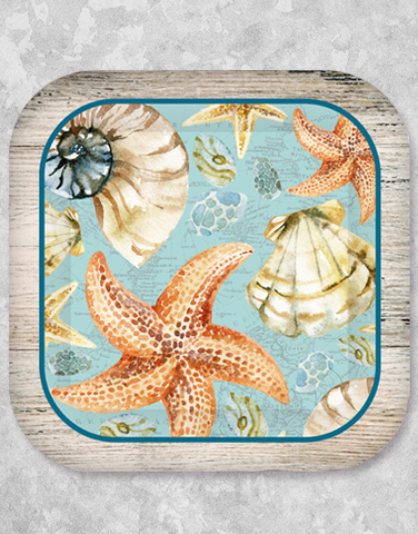 Watercolor Shells Dessert Plates (18 Count)