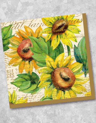 Sunflower Watercolor Beverage Napkins (40 Count)