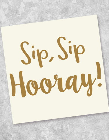 Sip Sip Hooray Beverage Napkins (40 Count)