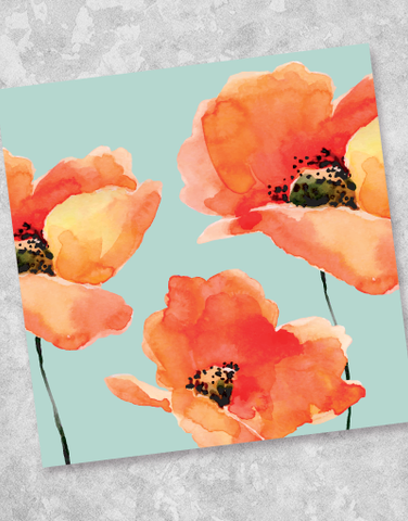New Poppies Beverage Napkins (36 Count)