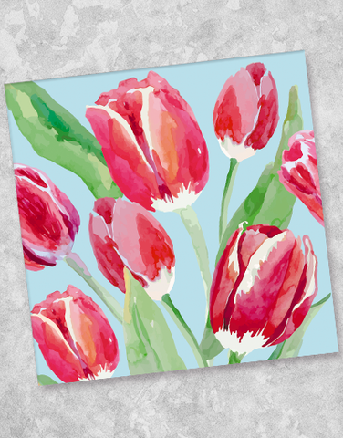 Brilliant Tulips Beverage Napkins (40 Count)