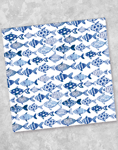 Watercolor Fish Beverage Napkins (40 Count)