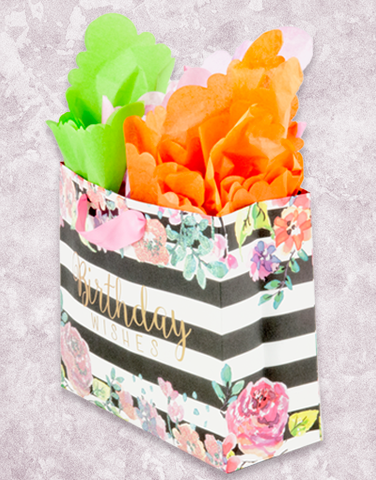 Striped Floral Birthday (Studio) Gift Bags