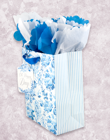 Blue Porcelain Roses (Garden) Gift Bags