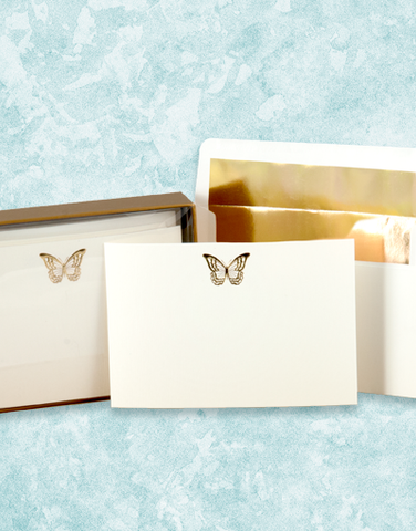 Golden Butterfly Flat Correspondence Cards