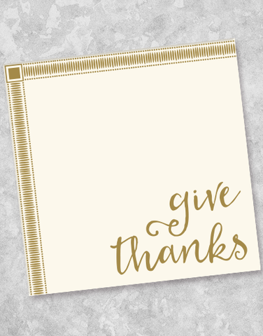 Sketched Give Thanks Beverage Napkins (40 Count)