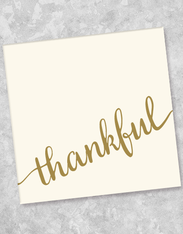 Gold Thankful Beverage Napkins (40 Count)