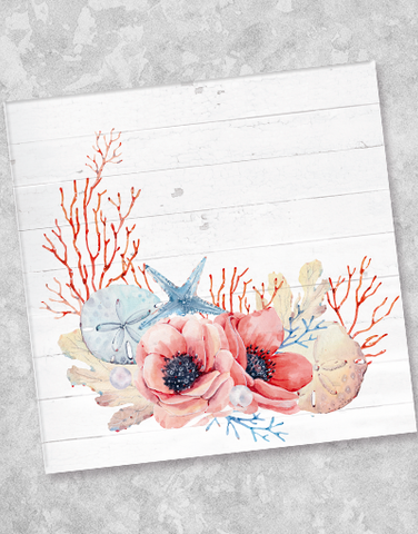 Seaside Garden Beverage Napkins (44 Count)