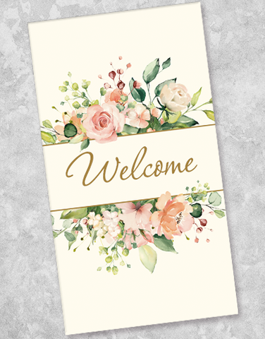 Flowery Welcome Guest Towel Napkins (40 Count)