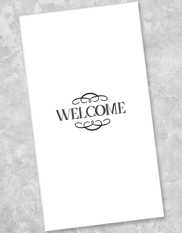 Classic Welcome Black Guest Towel Napkins (36 Count)