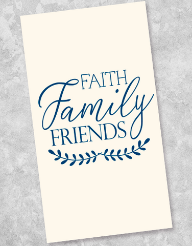 Faith, Family, Friends Navy Guest Towel Napkins (36 Count)