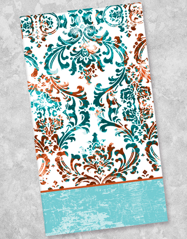 Teal & Rust Guest Towel Napkins (36 Count)