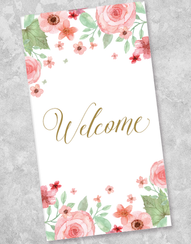 Pink Petal Welcome Guest Towel Napkins (36 Count)