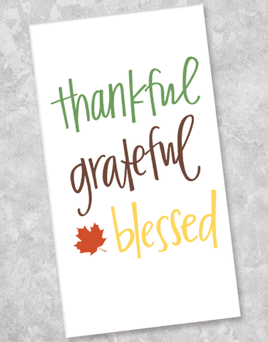 Thankful & Blessed Leaf Guest Towel Napkins (36 Count)