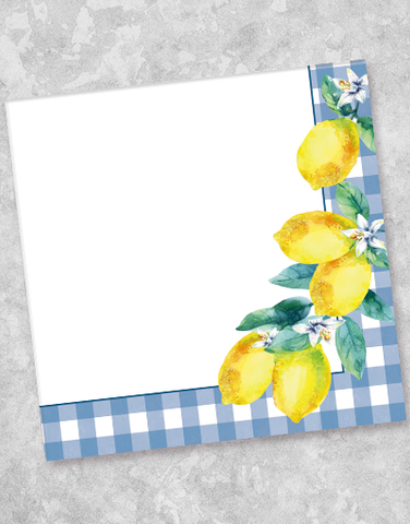 Gingham Lemons Blue Luncheon Napkins (44 Count)