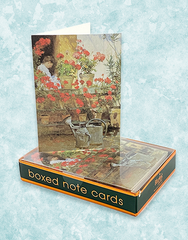 Red Geraniums Note Cards