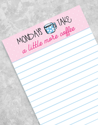 Coffee and Mascara Shopping List Pads