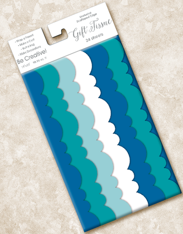 Ocean Scalloped Tissue Paper