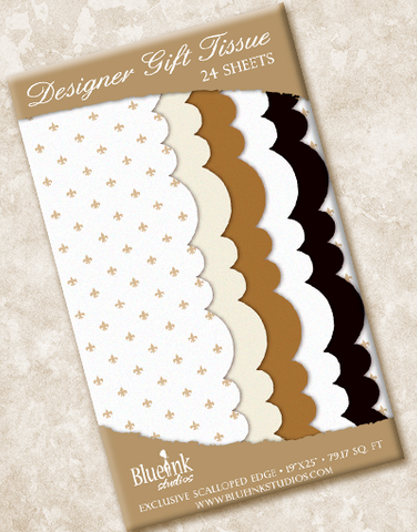 Fleur de Lis Scalloped Tissue Paper