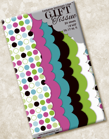 Jewel Dots 2 Scalloped Tissue Paper