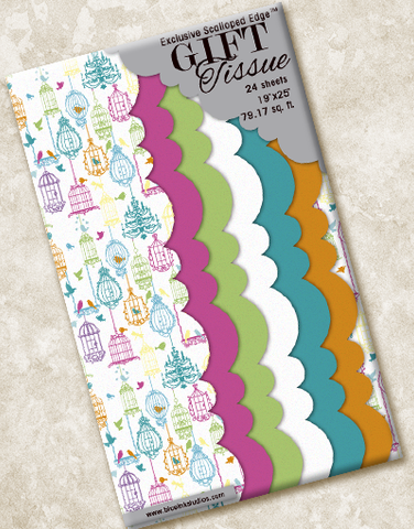 Birdcages Scalloped Tissue Paper