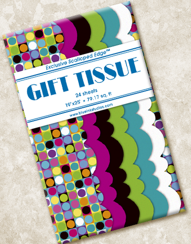 Circle Squares Scalloped Tissue Paper