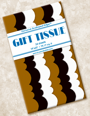 Kraft & Black Scalloped Tissue Paper