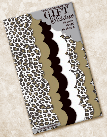 Golden Leopard Scalloped Tissue Paper