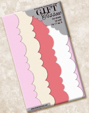 Rose Tones Scalloped Tissue Paper