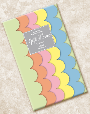Hot Pastels Scalloped Tissue Paper