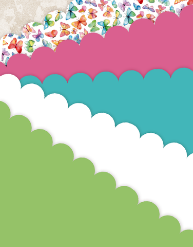Watercolor Butterflies Scalloped Tissue Paper