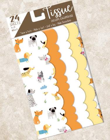 Cute Doggies Scalloped Tissue Paper