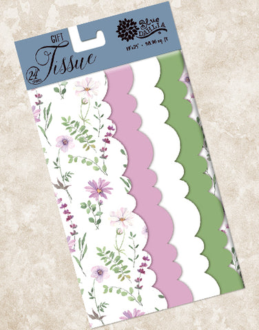 Sweet Wildflowers Scalloped Tissue Paper