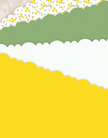 Sweet Yellow Blooms Scalloped Tissue Paper