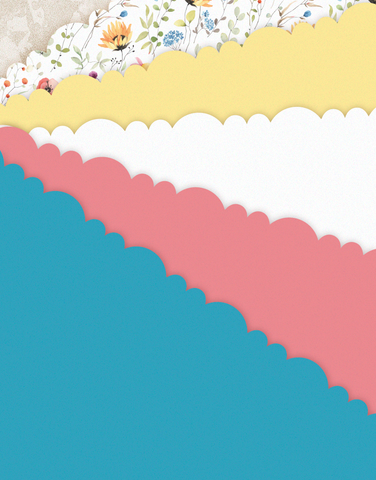 Field of Flowers Scalloped Tissue Paper