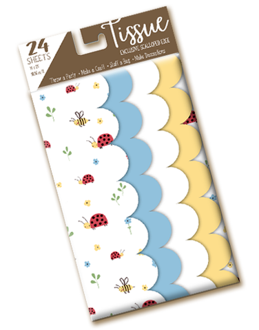 Lady Bugs Scalloped Tissue Paper