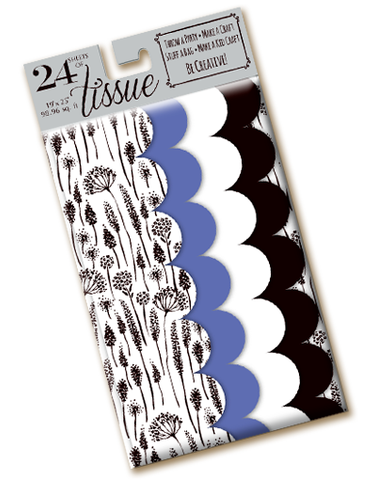 Wildflower Toile Scalloped Tissue Paper