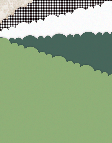 Forest Check Scalloped Tissue Paper