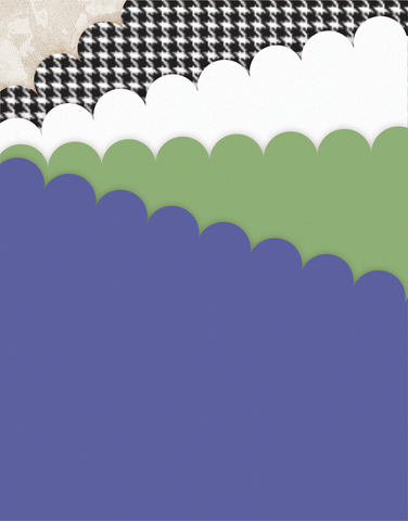 Periwinkle Houndstooth Scalloped Tissue Paper